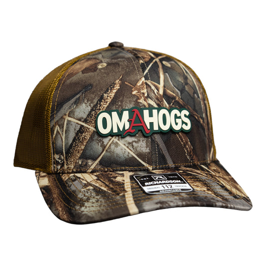 Arkansas Razorbacks OMAHOGS 3D Snapback Trucker Hat- Realtree Max-7/ Buck