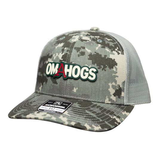 Arkansas Razorbacks OMAHOGS 3D Snapback Trucker Hat- Military Digital Camo