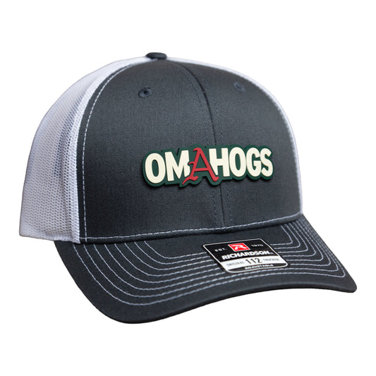 Arkansas Razorbacks OMAHOGS 3D Snapback Trucker Hat- Charcoal/ White