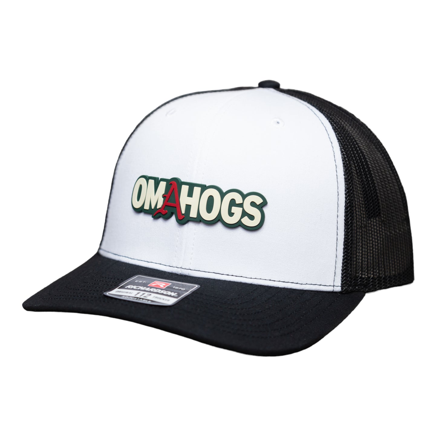 Arkansas Razorbacks OMAHOGS 3D Snapback Trucker Hat- White/ Black