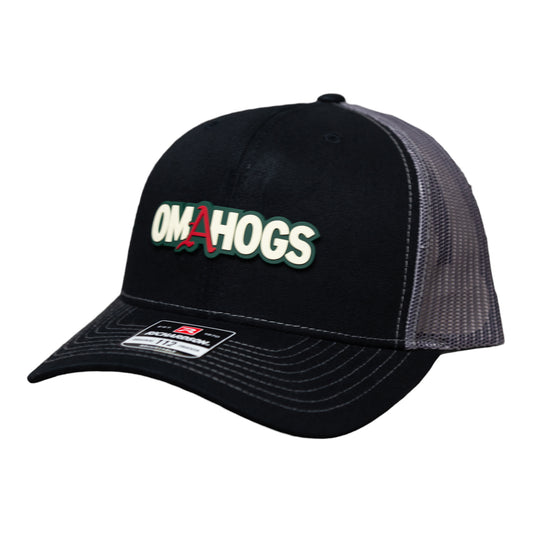 Arkansas Razorbacks OMAHOGS 3D Snapback Trucker Hat- Black/ Charcoal
