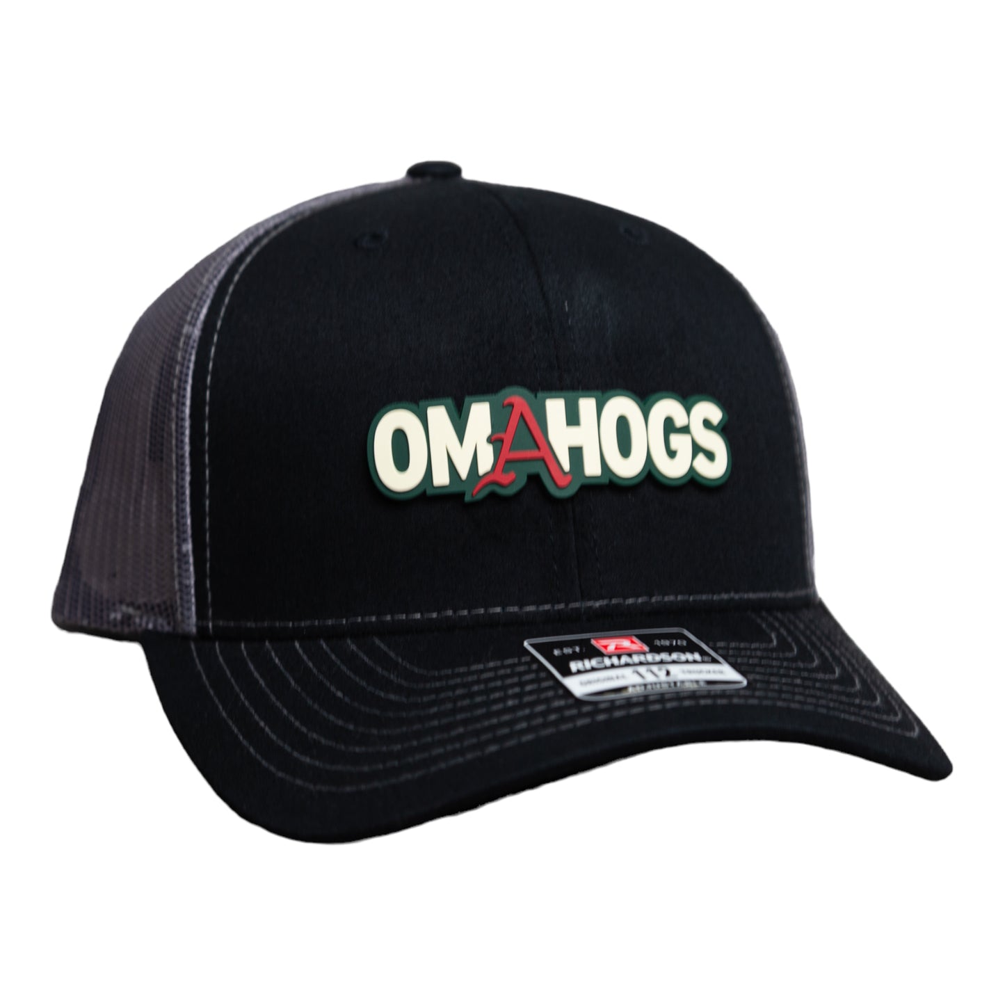 Arkansas Razorbacks OMAHOGS 3D Snapback Trucker Hat- Black/ Charcoal
