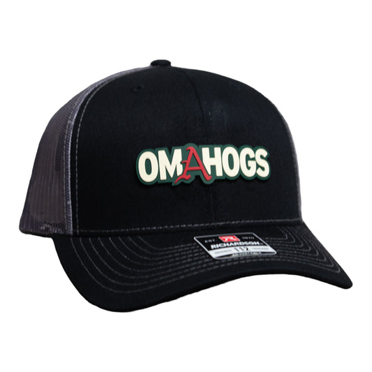 Arkansas Razorbacks OMAHOGS 3D Snapback Trucker Hat- Black/ Charcoal
