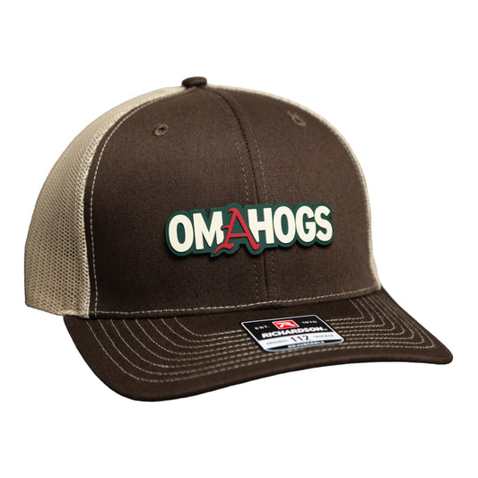 Arkansas Razorbacks OMAHOGS 3D Snapback Trucker Hat- Brown/ Tan