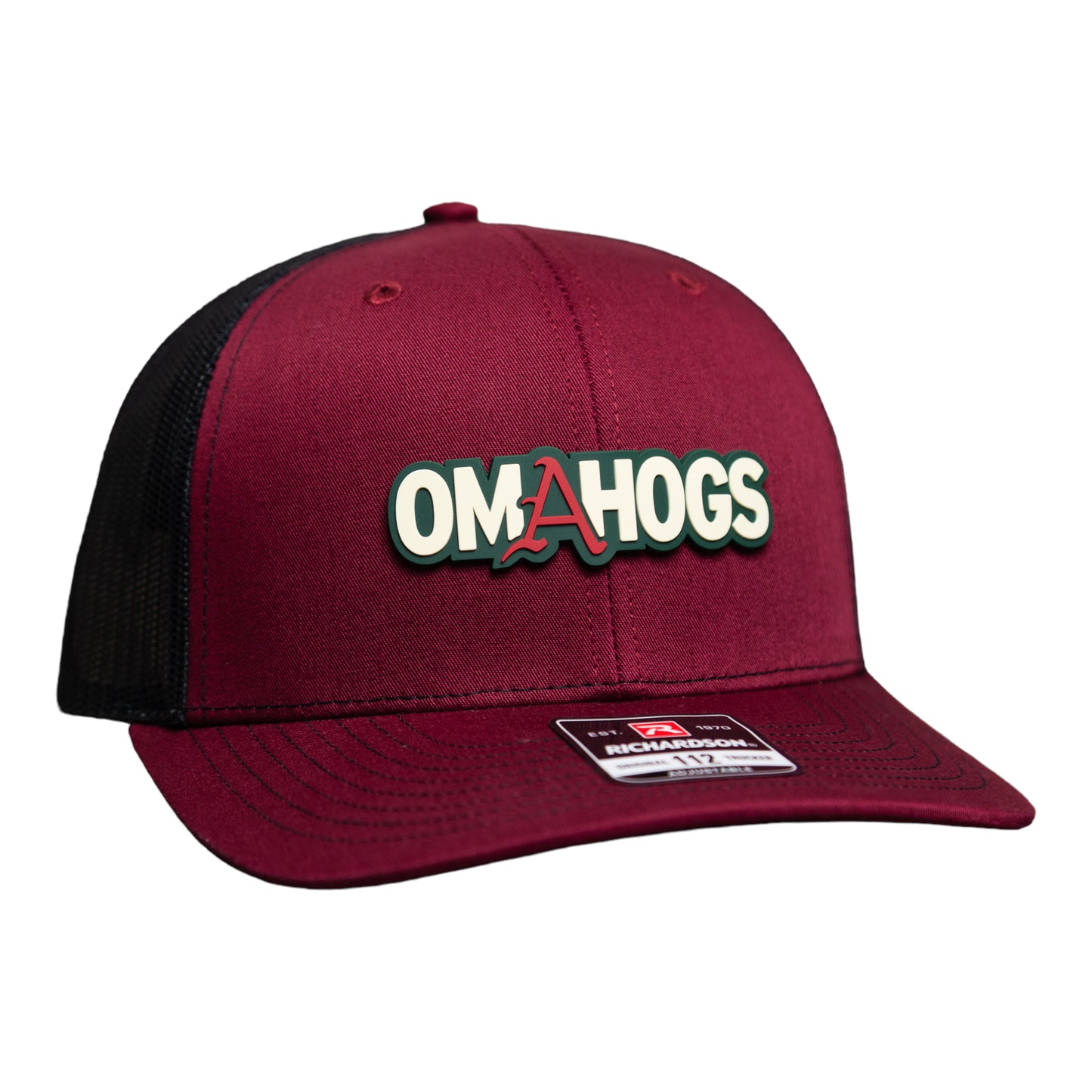 Arkansas Razorbacks OMAHOGS 3D Snapback Trucker Hat- Cardinal/ Black