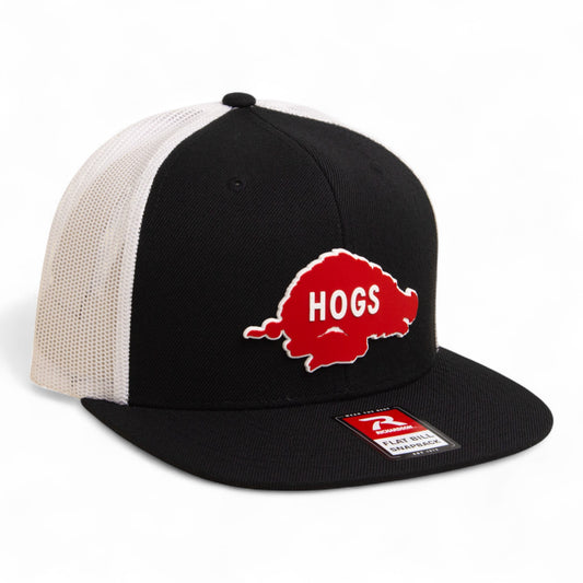 Arkansas Razorbacks Retro HOGS Red 3D Wool Blend Flat Bill Hat- Black/ White