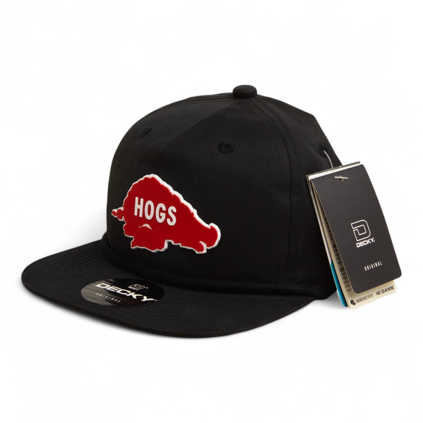 Arkansas Razorbacks Retro HOGS Red 3D Classic Rope Hat- Black