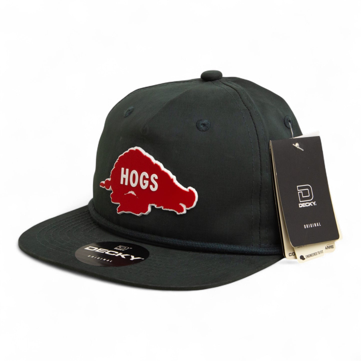Arkansas Razorbacks Retro HOGS Red 3D Classic Rope Hat- Charcoal