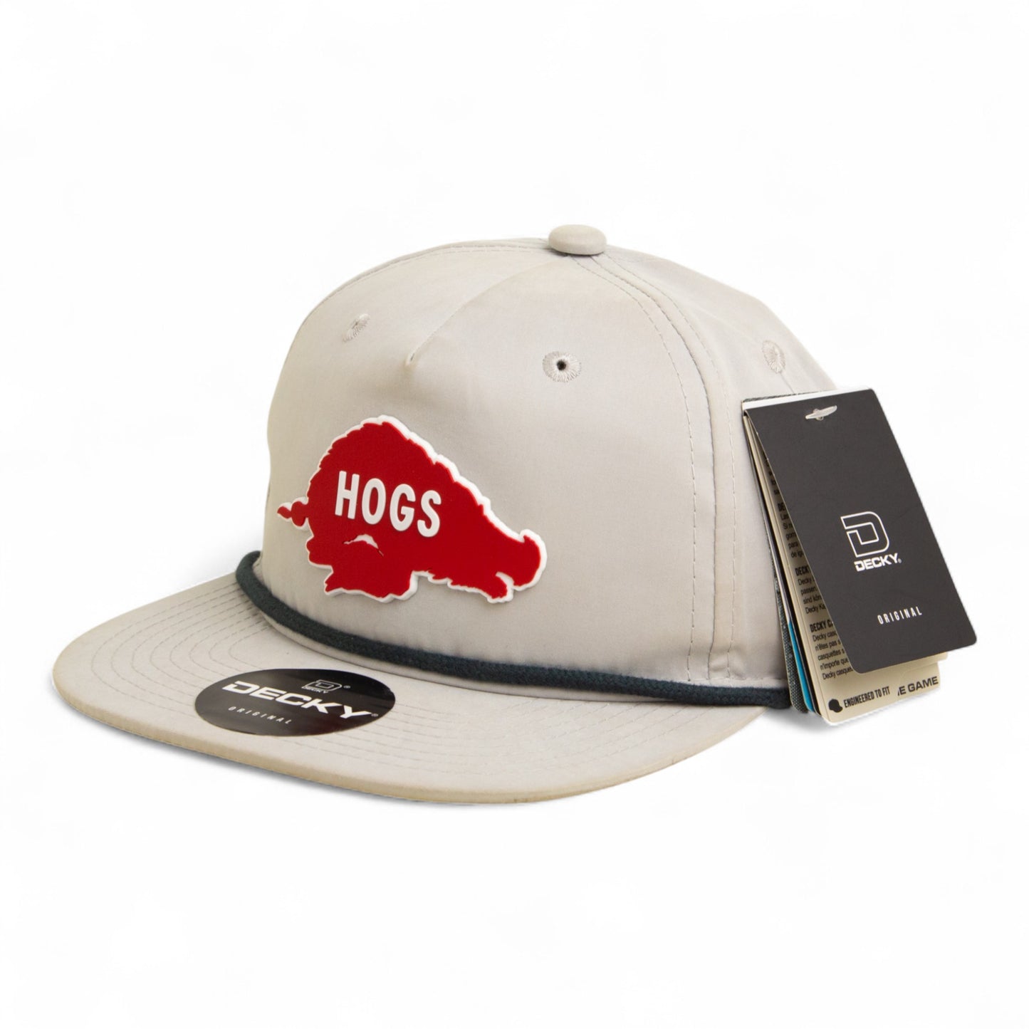Arkansas Razorbacks Retro HOGS Red 3D Classic Rope Hat- Grey/ Charcoal