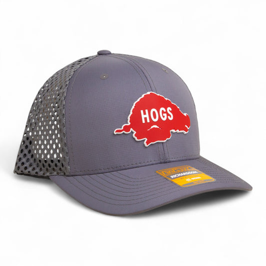 Arkansas Razorbacks Retro HOGS Red 3D Snapback Tilikum Trucker Hat- Charcoal