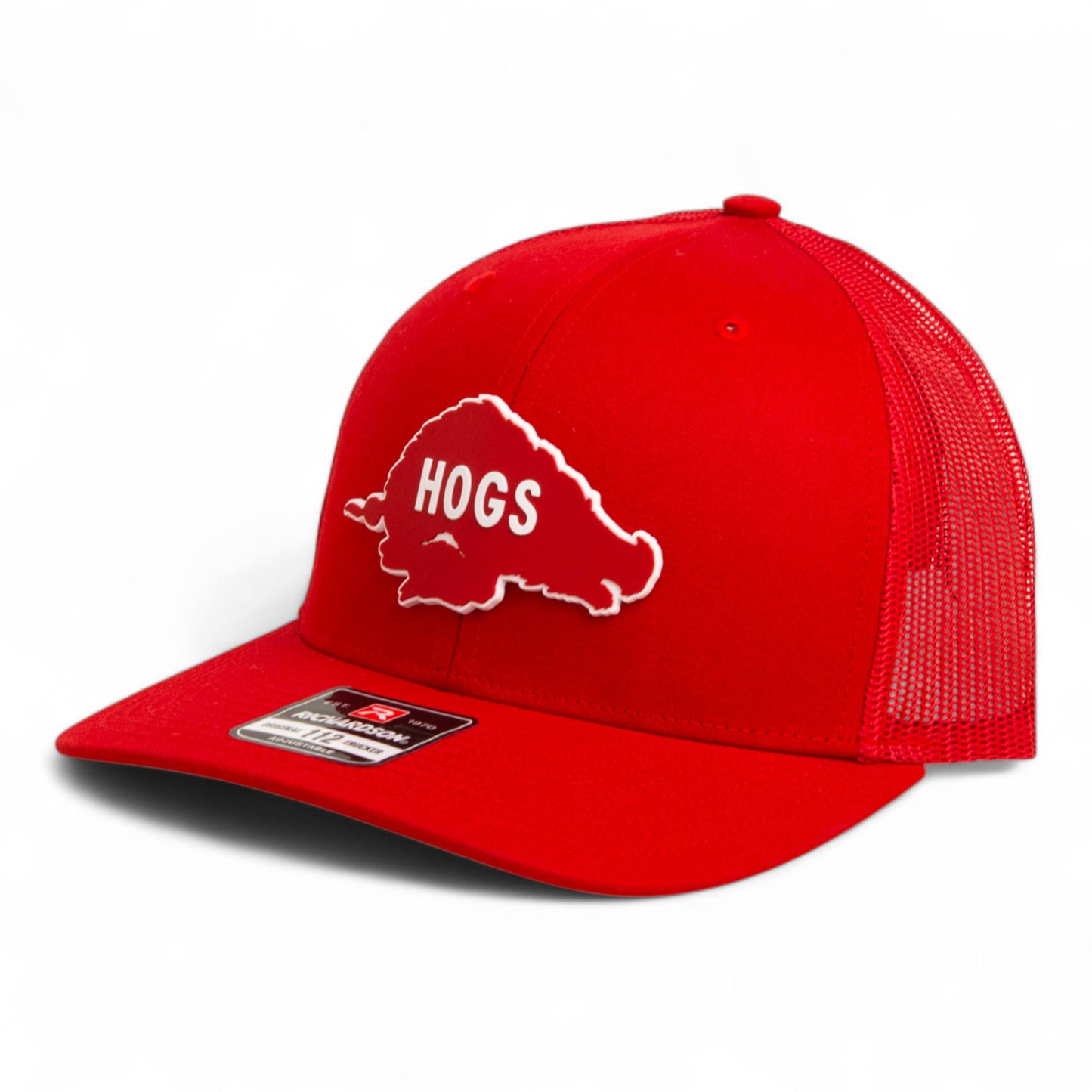 Arkansas Razorbacks Retro HOGS Red 3D Snapback Trucker Hat- Red