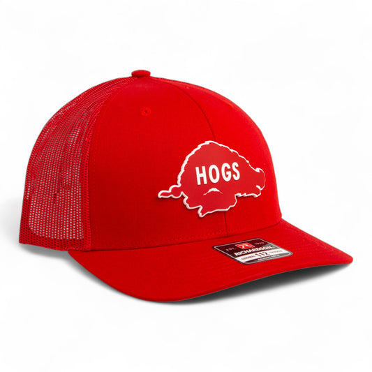 Arkansas Razorbacks Retro HOGS Red 3D Snapback Trucker Hat- Red