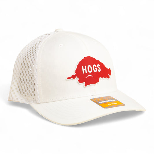 Arkansas Razorbacks Retro HOGS Red 3D Snapback Tilikum Trucker Hat- White