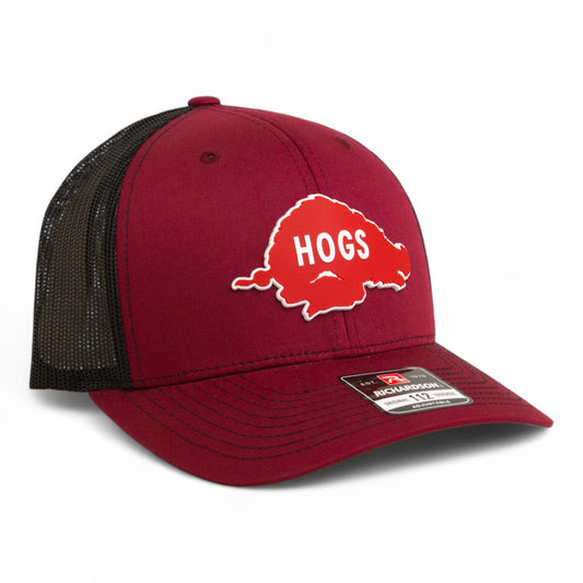 Arkansas Razorbacks Retro HOGS Red 3D Snapback Trucker Hat- Cardinal/ Black