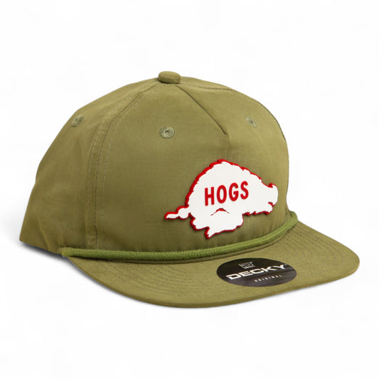 Arkansas Razorbacks Retro HOGS White 3D Classic Rope Hat- Loden