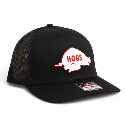 Arkansas Razorbacks Retro HOGS White 3D Snapback Trucker Hat- Black