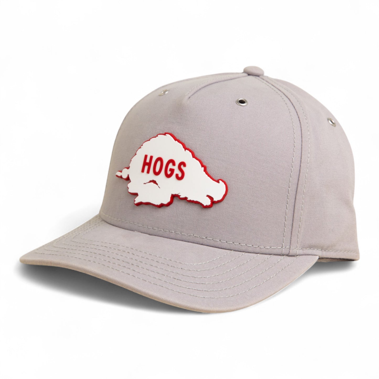 Arkansas Razorbacks Retro HOGS White 3D Snapback Canvas Hat- Grey