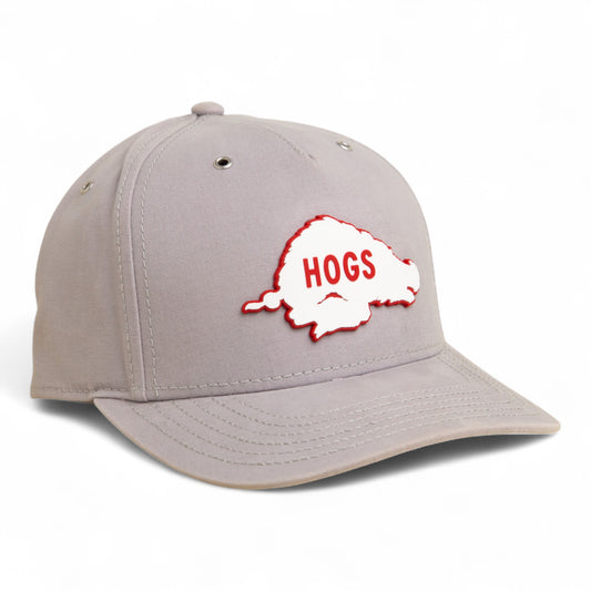 Arkansas Razorbacks Retro HOGS White 3D Snapback Canvas Hat- Grey