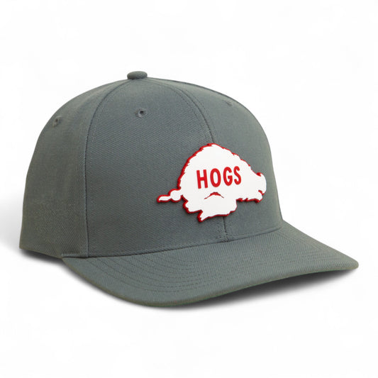Arkansas Razorbacks Retro HOGS White 3D Snapback Surge Trucker Hat- Charcoal