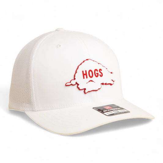 Arkansas Razorbacks Retro HOGS White 3D Snapback Trucker Hat- White
