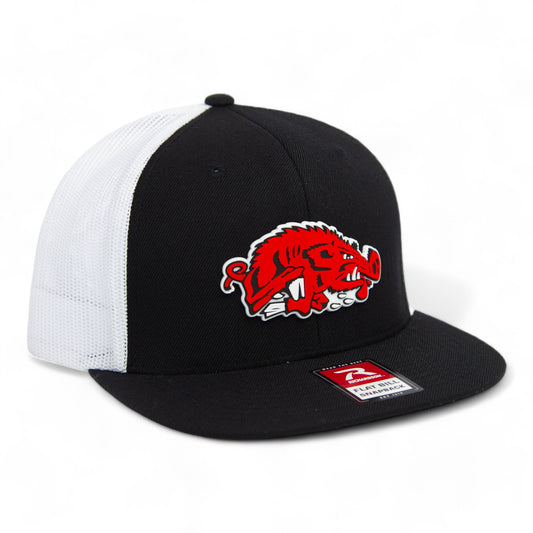 Arkansas Razorbacks Slobbering Hog 3D Wool Blend Flat Bill Hat- Black/ White