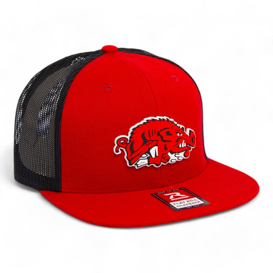Arkansas Razorbacks Slobbering Hog 3D Wool Blend Flat Bill Hat- Red/ Black