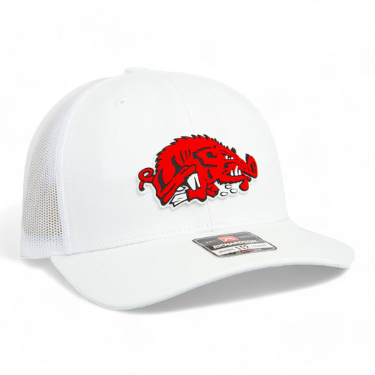 Arkansas Razorbacks Slobbering Hog 3D Snapback Trucker Hat- White
