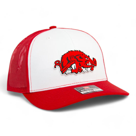 Arkansas Razorbacks Slobbering Hog 3D Snapback Trucker Hat- White/ Red