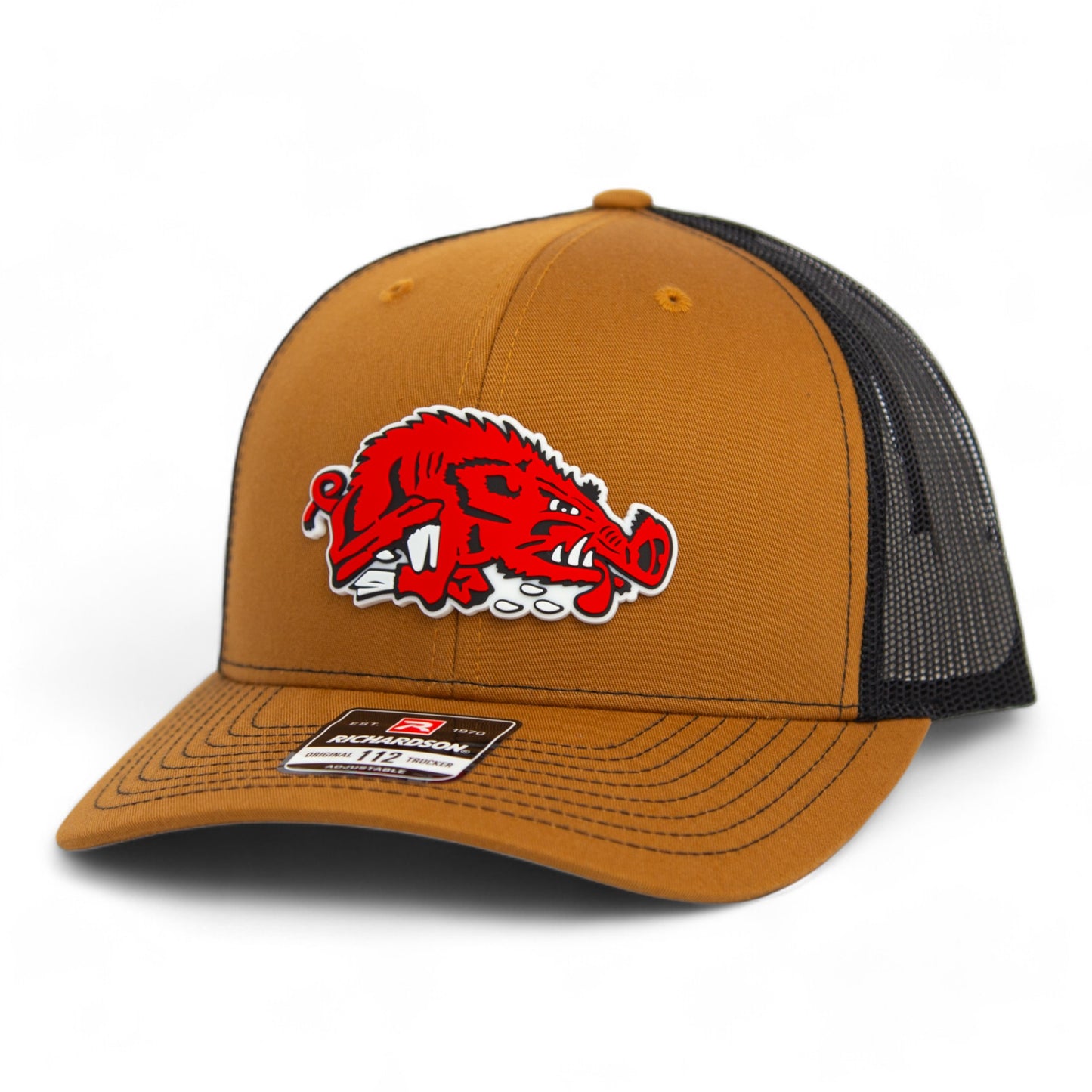 Arkansas Razorbacks Slobbering Hog 3D Snapback Trucker Hat- Carmel/ Black