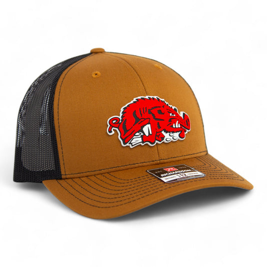 Arkansas Razorbacks Slobbering Hog 3D Snapback Trucker Hat- Carmel/ Black
