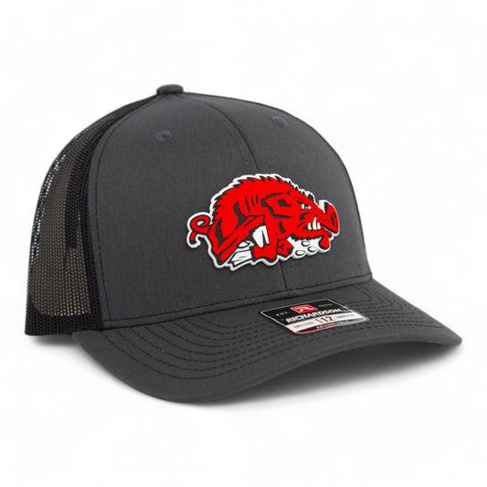 Arkansas Razorbacks Slobbering Hog 3D Snapback Trucker Hat- Charcoal/ Black