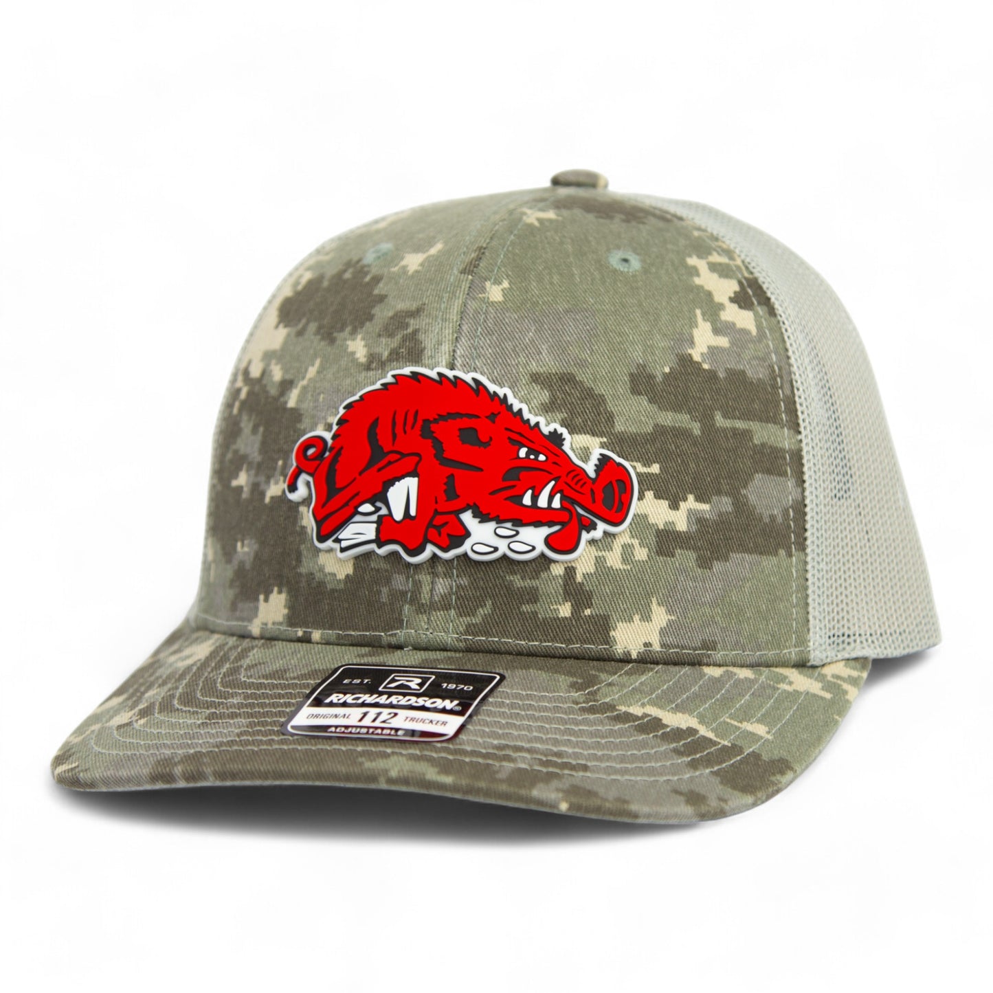 Arkansas Razorbacks Slobbering Hog 3D Snapback Trucker Hat- Military Digital Camo