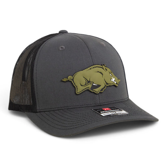 Arkansas Razorbacks Loden Edition 3D Snapback Trucker Hat- Charcoal/ Black