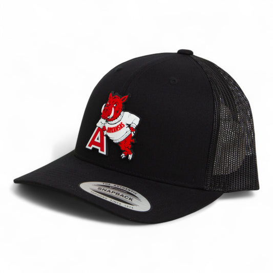 Arkansas Razorbacks Leaning A 3D YP Snapback Trucker Hat- Black
