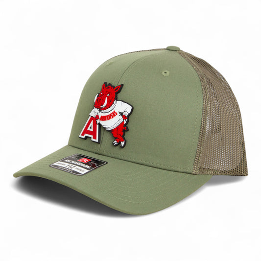 Arkansas Razorbacks Leaning A 3D Snapback Trucker Hat- Loden Green