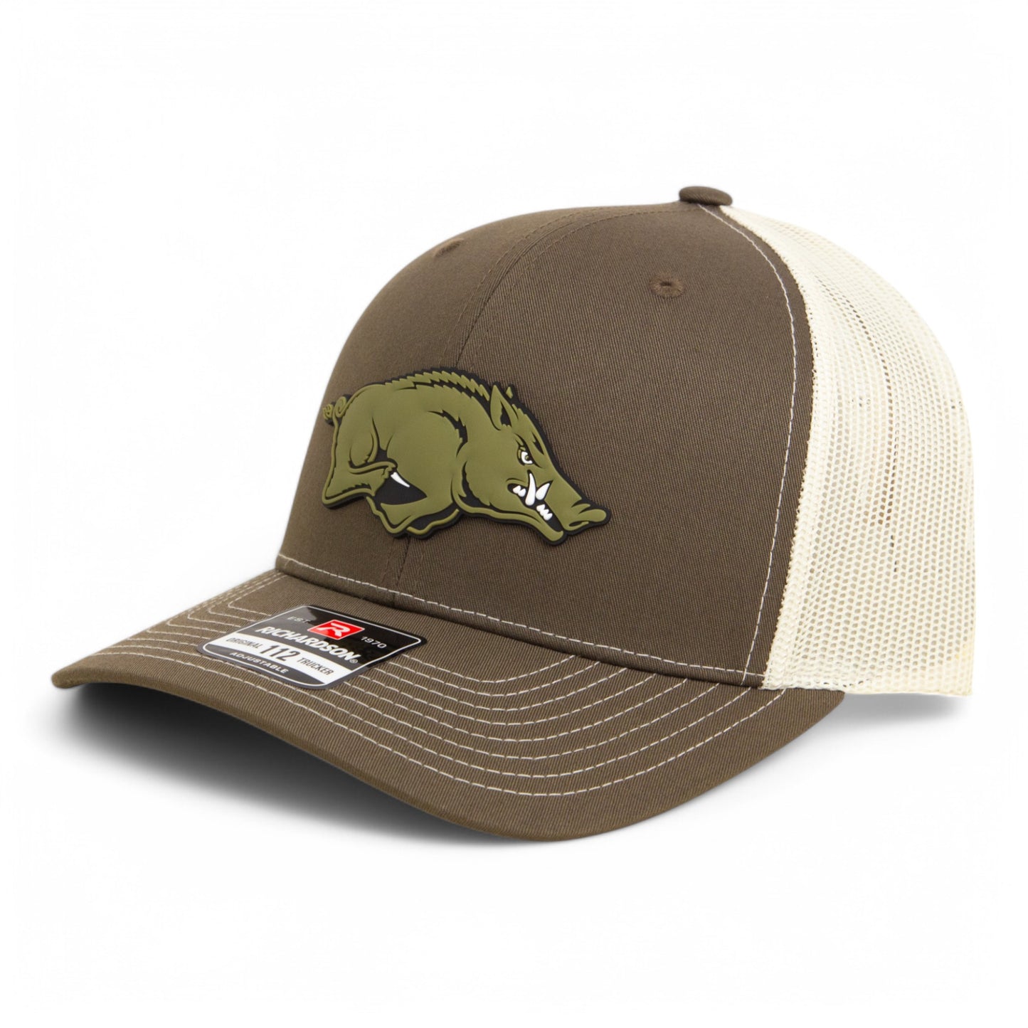 Arkansas Razorbacks Loden Edition 3D Snapback Trucker Hat- Chocolate Chip/ Birch
