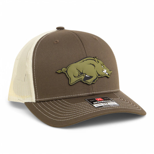 Arkansas Razorbacks Loden Edition 3D Snapback Trucker Hat- Chocolate Chip/ Birch