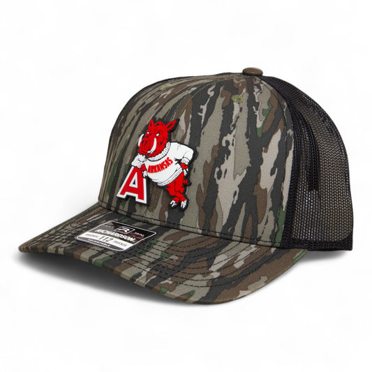 Arkansas Razorbacks Leaning A 3D Snapback Trucker Hat- Realtree Original/ Black