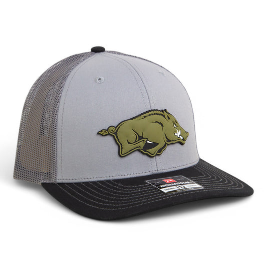 Arkansas Razorbacks Loden Edition 3D Snapback Trucker Hat- Grey/ Charcoal/ Black