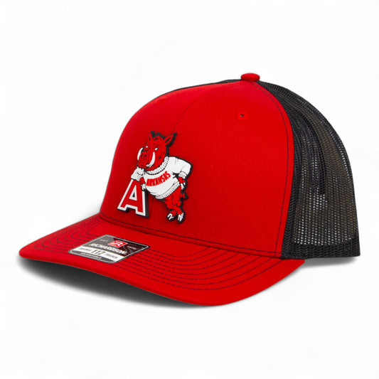 Arkansas Razorbacks Leaning A 3D Snapback Trucker Hat- Red/ Black