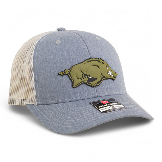Arkansas Razorbacks Loden Edition 3D Snapback Trucker Hat- Heather Grey/ Light Grey