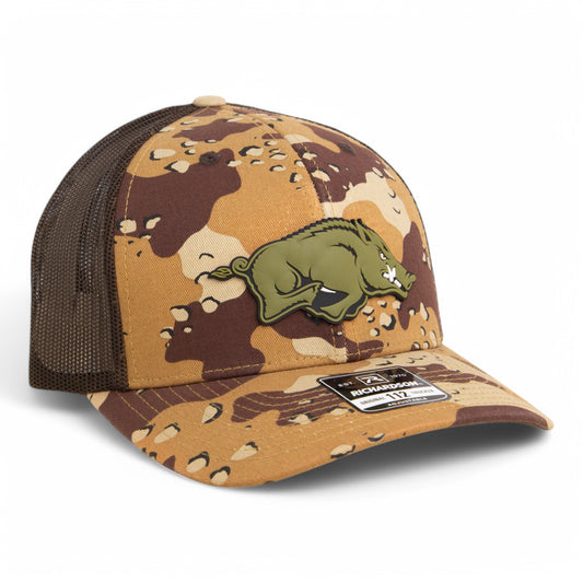 Arkansas Razorbacks Loden Edition 3D Snapback Trucker Hat- Desert Camo/ Brown