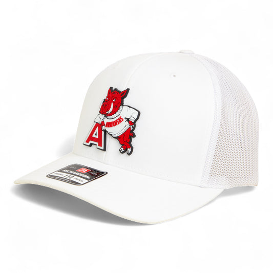 Arkansas Razorbacks Leaning A 3D Snapback Trucker Hat- White