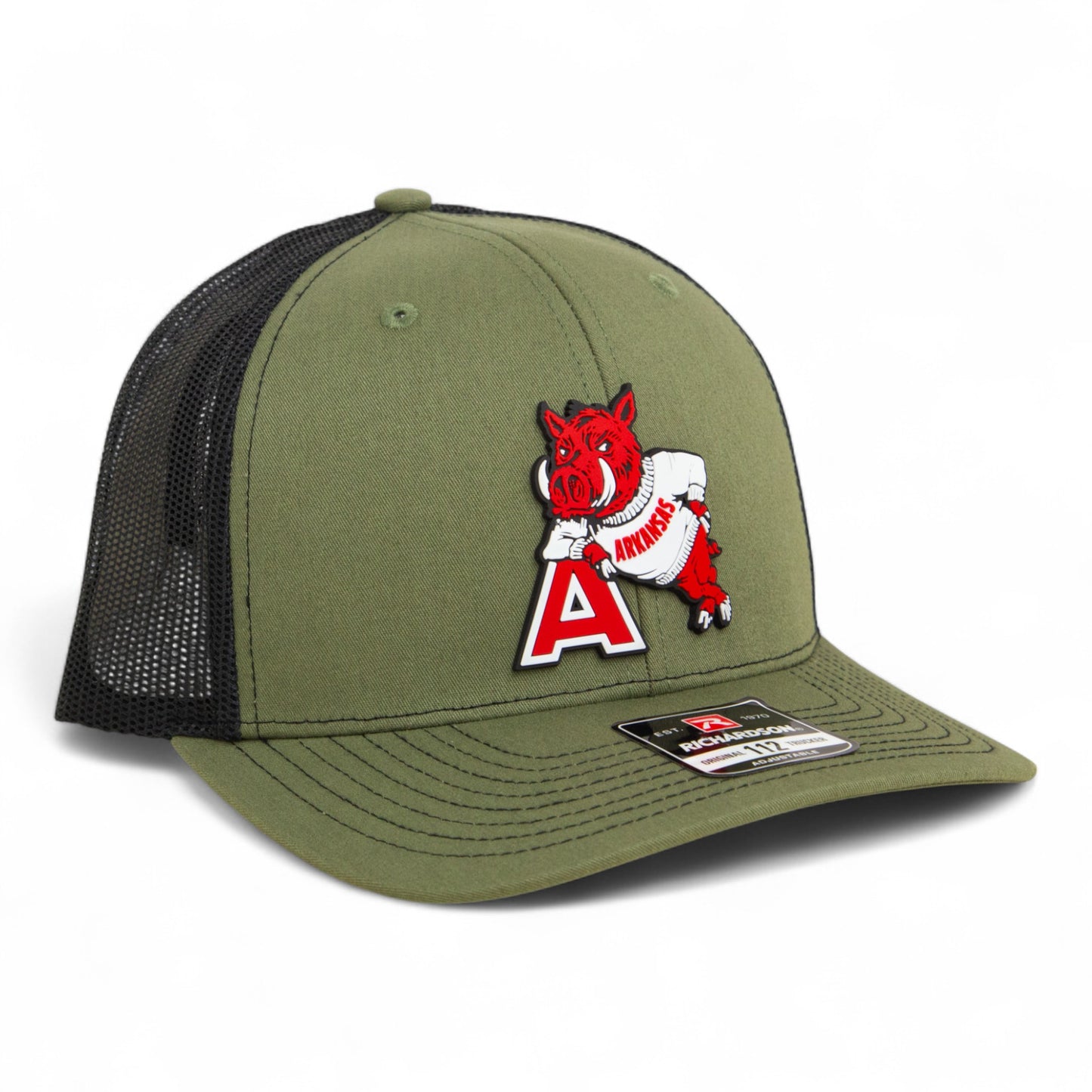 Arkansas Razorbacks Leaning A 3D Snapback Trucker Hat- Loden/ Black