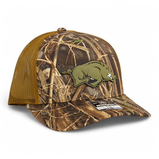 Arkansas Razorbacks Loden Edition 3D Snapback Trucker Hat- Realtree Max 7/ Buck