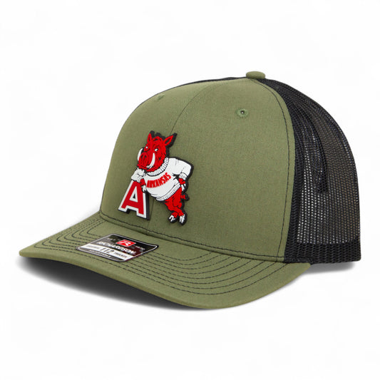 Arkansas Razorbacks Leaning A 3D Snapback Trucker Hat- Loden/ Black