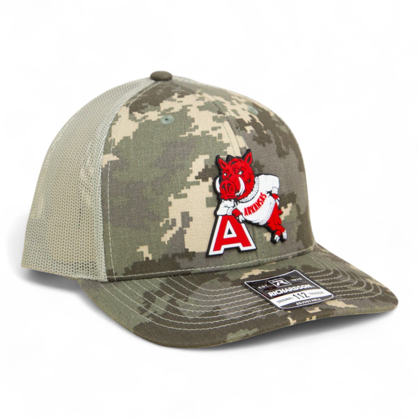 Arkansas Razorbacks Leaning A 3D Snapback Trucker Hat- Military Digital Camo