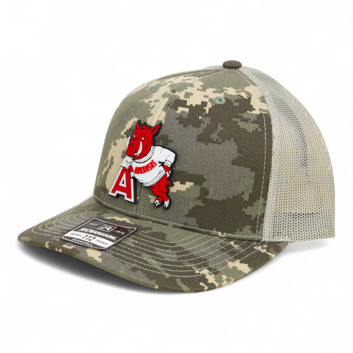Arkansas Razorbacks Leaning A 3D Snapback Trucker Hat- Military Digital Camo