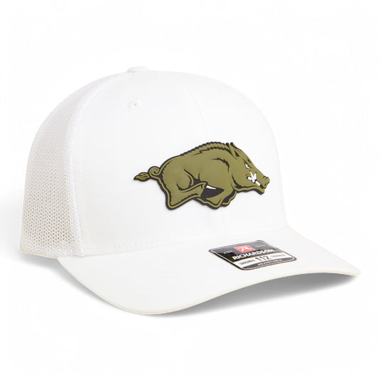 Arkansas Razorbacks Loden Edition 3D Snapback Trucker Hat- White