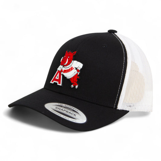 Arkansas Razorbacks Leaning A 3D YP Snapback Trucker Hat- Black/ White